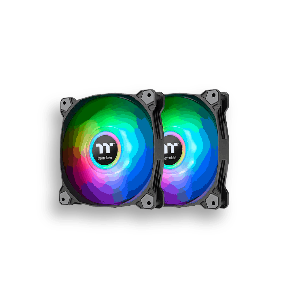 26070 VENTIL.THERMALTAKE PUREDUO NEGRO 12 ARGB+CONTROL x2 - Imagen 1