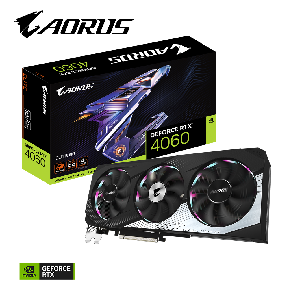 AORUS GeForce RTX™ 4060 ELITE 8G-08 GIGABYTE AORUS RTX 4060 Elite 8G - Imagen 1